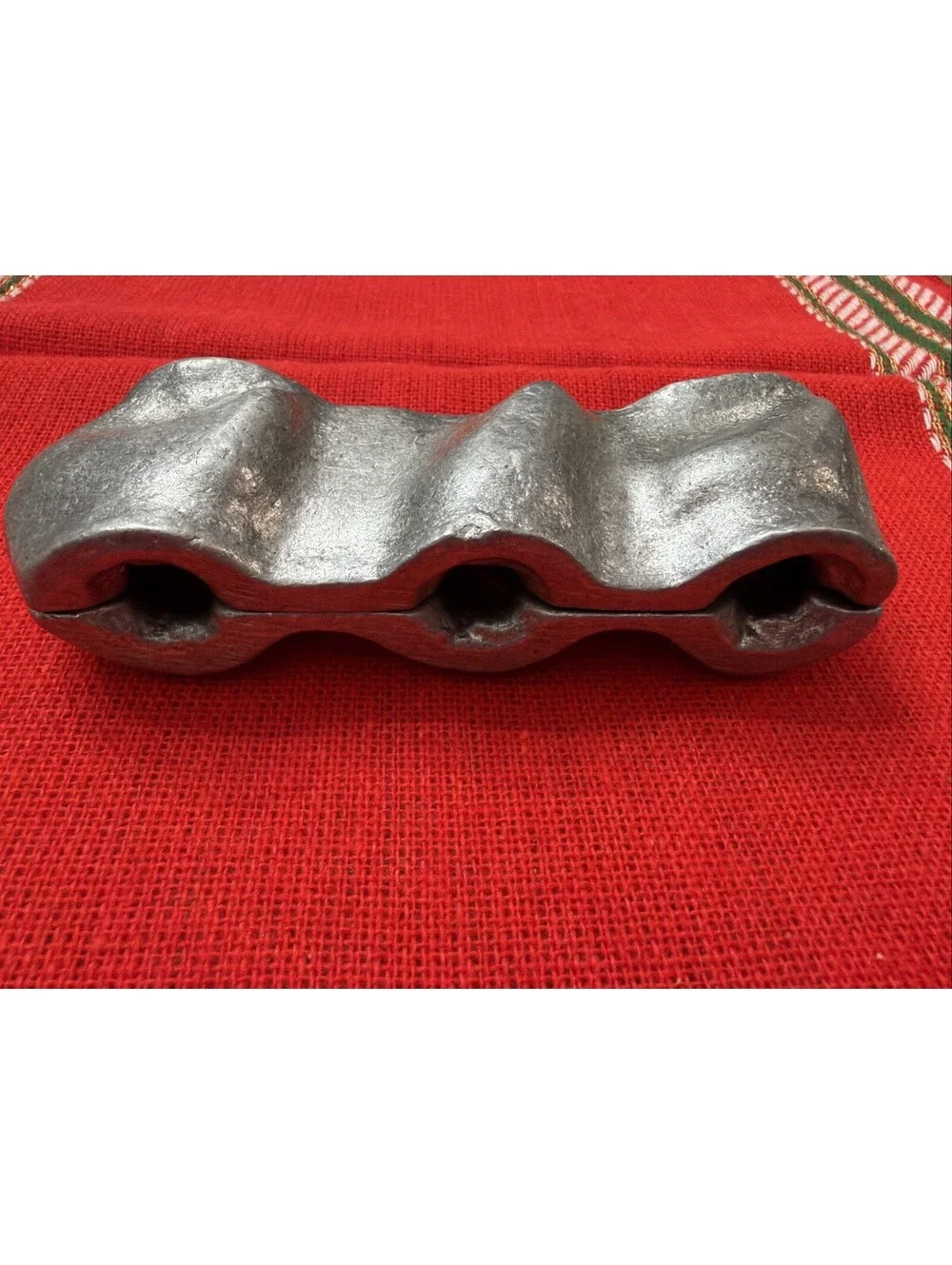 Antique Pewter Candy Mold 3 Turkey Figures Thanksgiving Chocolate Candy 3D Rare